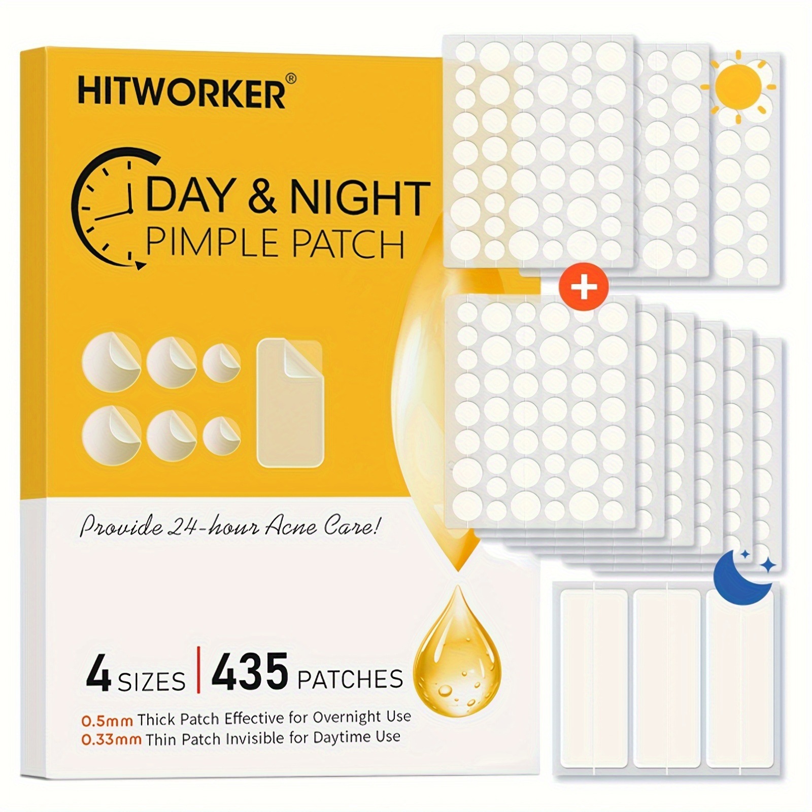 Face Oil - 435 sztuk przezroczystych plastrów na trądzik,